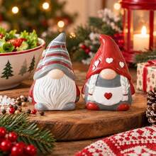 Ceramic Gnome Salt And Pepper Shaker Set, Decorative Christmas Spice Dispensers For Dining Table And Kitchen, 2-Piece Set, 6.1x5.5x8.5cm - Multicolor - View 7