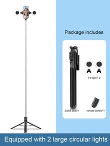 170cm Magnetic Tripod Selfie Stick, Extendable Tripod Selfie Stick, Reinforced Umbrella Stand, Includes 10m Wireless Remote Control, Suitable For All Smartphone Models, For Outdoor Live Streaming, Video Selfie And Portable Use, Indoor Desk Stand And Outdoor Ground Stand - A - View 12