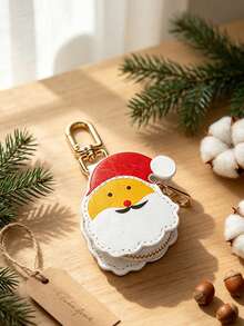 CHARM INFINITE Christmas Mini Keychain Pouch, Cute Santa Claus & Snowflake Pattern Faux Leather Zipper Coin Purse, Portable Mini Storage Bag Key Holder, Christmas Holiday Decoration Gift For Women & Girls - Multicolor - View 6