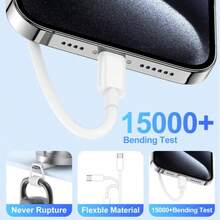 Kabel Charger Cepat USB-C ke USB-C PD 1M 60W Kompatibel dengan Apple 17 Pro Max 16 15 Plus 14 13 12 11 X XS Kabel Pengisian Cepat Tipe C - View 3