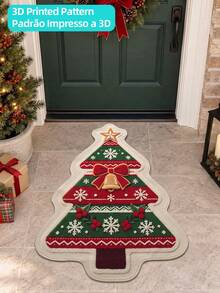 DAJIANG 1pc Christmas Tree Shaped Rug, Kitchen Rug, Hallway Rug, Area Rug, Suitable For Bathroom, Kitchen, Indoor, Hallway, Bedroom, Living Room, Bedside, Decorative Rug, Machine Washable Easy To Clean, Entry Mat, Non-Slip Bottom, Autumn/Winter Bedroom Decor - Multicolor - View 7