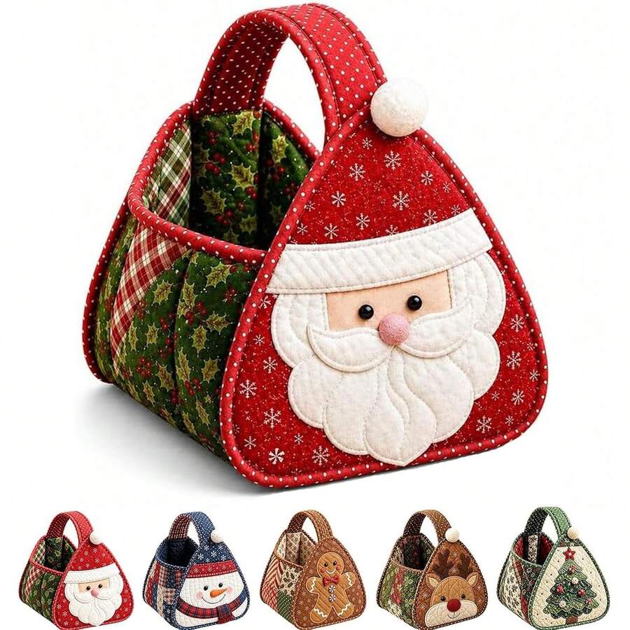 Christmas Character Quilted Tote Bag DIY Sewing Kit, 4 Holiday Designs ...