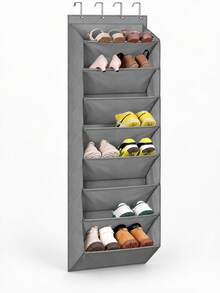 Over-The-Door Shoe Organizer (6-Tier/8-Tier) – Space-Saving Hanging Shoe Rack Suitable For Doors Or Walls; Features High-Capacity, Deep Pockets (Options Ranging From 6 To 16 Pockets). Ideal For Apartments And Dormitories; A Great Holiday Gift. - Multicolor - View 18