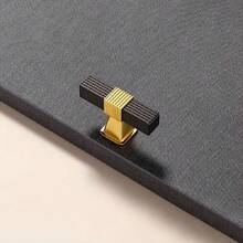 1pc/5pcs T-Shaped Color Block Pull Handle Black Grey Gold Dual-Tone Bar Handle Suitable For Drawer Pulls Door Handles Cabinet Pulls (With Screws) - single hole - View 12