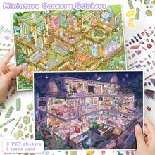New Large Upgraded 3D Scene Stickers, Miniature House Landscape Stickers, Adult Planner Stickers, DIY Craft Stickers, Suitable For Halloween, Easter, Christmas - Multicolor - View 2