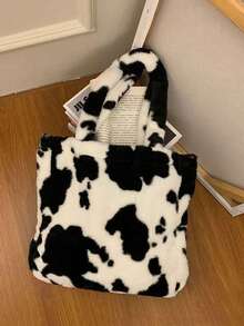 日韓風極簡慵懶時尚大容量波點小眾設計輕便清新通勤購物日常單肩腋下托特包 - 黑色 - 查看 6