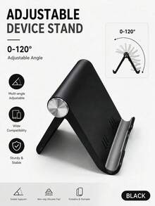 SANDA Half-Piece Foldable Portable Desktop Phone Stand, Premium ABS, Adjustable Angle, Compact Lightweight Pocket Size, Suitable For All Smartphones And Tablets, Stable Anti-Slip, Space-Saving - Rectangle - View 13