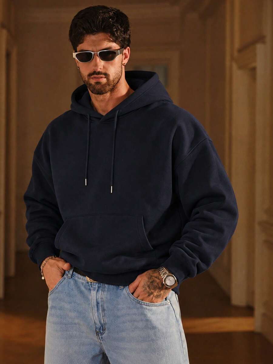 1pc Men's Solid Gray Long Sleeve Hooded Sweatshirt, Suitable For Daily Casual Wear And Gifting To Friends, Thin Style