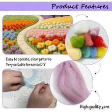 20x20cm/7.9x7.9 Inch DIY Needle Felting Starter Kit,Wool Felt,Marine Animals Theme Includes Instruction Manual,Embroidery Frame,Stamping Needle,Foam Padding,Wool And Felt,Handicraft Embroidery For Home Decoration,Suitable Gift For Special Occasions - Marine Animals Theme - View 10