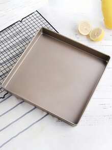 1PC Thickened 11-Inch Square Baking Pan, Gold Carbon Steel Baking Pan, Cake Roll Nougat Cookie Baking Mold, Non-Stick For Oven, Baking Tools, Baking Tray - Brown - View 9