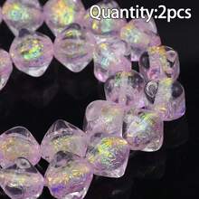 2pcs 13*12mm 2mm Hole Diameter Rhombus Colored Glass Beads, Perforated Beads For Handmade DIY Jewelry Making Loose Beads - Diamond-shaped Colorful Glazed Beads - View 13