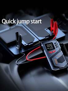 Portable Car Emergency Jump Starter, Tire Air Compressor, Car Jump Starter Pack, Automotive Emergency Starter, Featuring Digital Display And LED Flashlight - Wired - View 4