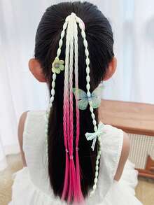 3pcs Multi-Color Hair Extensions Hair Ties, Sweet Cool Boxing Braids Hair Ropes, Sweet Cool Boxing Braids Hair...Ropes, High Ponytail Bubble Braids Hair Ties, Back To School Hair Accessories - Multicolor - View 6
