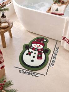 DAJIANG 1pc Christmas Snowman Shaped Rug, Kitchen Rug, Hallway Rug, Area Rug, Suitable For Bathroom, Kitchen, Indoor, Hallway, Bedroom, Living Room, Bedside, Machine Washable, Easy To Clean, Non-Slip Bottom, Bedroom Decor, Autumn/Winter Style - Multicolor - View 14