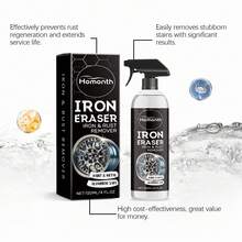 Homonth Eliminador de óxido de acero y óxido de hierro, potente eliminación de óxido de acero e hierro, protección contra pintura y metal, prevención de recurrencia, acción rápida, restaura el brillo, amigable con aluminio, sin dañar, protector antiensuciamiento, para cuidado químico automotriz y detalle de coches - Eliminador de óxido para automóviles. - Ver 6
