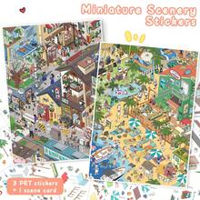 New Large Upgraded 3D Scene Stickers, Miniature House Diorama Stickers, Adult Scrapbook Stickers, DIY Handmade Stickers, Suitable For Halloween, Easter, Christmas - Multicolor - View 2