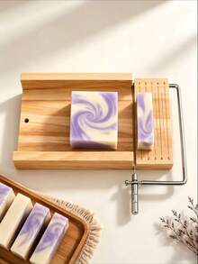 1 cái dao cắt xà phòng thủ công bằng gỗ tự nhiên, dụng cụ cắt xà phòng làm thủ công, bảng cắt xà phòng quy trình lạnh, dao cắt xà phòng gỗ tự nhiên có thước đo, dụng cụ cắt và thái xà phòng chính xác tại nhà - Dụng cụ cắt xà phòng bằng gỗ - Xem 4