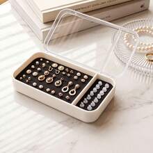 1pc Large Capacity Dust-Proof Portable Jewelry Box Earring Storage Organizer Box - Multicolor - View 12