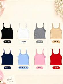 Personalized Custom Embroidered Text Lace Trim Ribbed Tank Top, Bridal Bachelorette Party Crop Cami, Custom Name Bridesmaid Top For Wedding Party Gift - Multicolor - View 8
