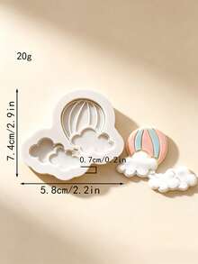 Hot Air Balloon Cloud Silicone Mold Non-Stick Fondant Candy Chocolate Baking Tool For Cake Decoration DIY,Cupcake Topper, Soap, Candle - Beige - View 16