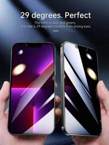 BOLLYMORE 3片裝全螢幕防窺鋼化玻璃保護膜，適用於 iPhone DUO/18/18 Pro/18 Pro Max/17/17 Pro/17 Pro Max/17 Air/16/15/14/13/12/11 Pro/Pro Max Plus，黑色邊框全螢幕手機保護膜 - 3pcs Privacy Glass - 查看 3