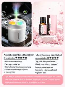 1pc 180ml Car Aromatherapy Humidifier With Colorful Gradient Ambient Light, USB Portable Power, Quiet Operation, Desktop Decor With Color Light, Car Mist Humidifier With 5 Essential Oils, Suitable For Indoor Decoration, Office And Car Use - A - View 14
