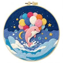 20x20cm/7.9x7.9 Inch DIY Needle Felting Starter Kit,Wool Felt,Marine Animals Theme Includes Instruction Manual,Embroidery Frame,Stamping Needle,Foam Padding,Wool And Felt,Handicraft Embroidery For Home Decoration,Suitable Gift For Special Occasions - Marine Animals Theme - View 15