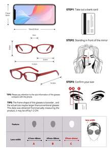 Women's Minimalist Narrow Frame Clear Lens Glasses, Retro Hot Girl Style Fashion Eyewear, Small Rectangular Red Plastic Frames, Suitable For Store Visits, Dates, Commuting And Daily Outfits - Red - View 4