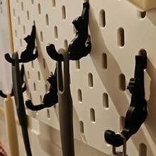2/6pcs Cat Pegboard Hooks, Compatible With Desk Clip Pegboard, Creative 3D Printed Hooks For Study Room Entryway Storage, Key Earphone Small Item Organizer - Multicolor - View 7