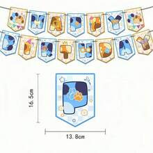 Themed Happy Birthday Banner, Cartoon Dog Letter Flag Garland, Birthday Party Hanging Banner Decor For Wall Party Supplies - View 5