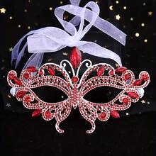 Butterfly Rhinestone Women's Masquerade Mask, Crystal Eye Mask With Ribbon, Wedding Ball Halloween Carnival Cosplay Party Costume Accessory - Mask - View 8