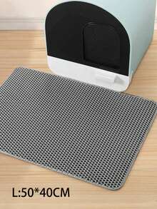 1pc Double Layer Honeycomb EVA Cat Litter Mat, Waterproof, Anti-Urine, Anti-Slip, Washable, Litter Trapping Mat, Suitable For Cat Litter Box, Durable And Easy To Clean Indoor Pet Mat, Pet Cleaning Supplies - Grey - View 12