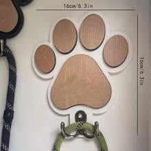 1Pc Dog Paw Wooden Leash Holder, Wall Mounted Pet Lead Hook, Decorative Hanging Hanger For Dog Collar, Leash, Keys, Hats, Coats, Entryway Mudroom Hallway Organizer, Rustic Farmhouse Wood Pet Supplies, Cute Gift For Dog Mom Dad, Home Decor - View 11