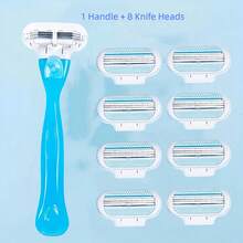 Bikini Razor For Women, 3-Layer Stainless Steel Blades, Replaceable Razor Head, Suitable For Intimate Areas, Underarms And Leg Hair - Blue - View 13