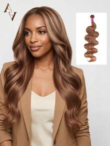 ARABELLA 1 Packs 10A Body Wave Honey Blonde Highlight Raw Brazilian Human Hair Bundles 100% Unprocessed Virgin Human Hair Weave Extensions Natural Looking Long Lasting - S4/27 - View 2
