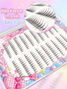 Queenice Segmented Individual False Eyelashes, Manga Dense Fluffy Under Lashes, Versatile Natural Lashes, Lightweight Soft Reusable, Easy To Apply, Natural Airy Look, Brighten Eyes, Perfect For Daily, Halloween, Christmas Parties & Various Makeup - D - View 5
