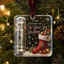 1pc 2D Flat Hanging Acrylic Storage Ornament - Suitable For Christmas Tree Decoration With Hooks, Bill And Cash Holder, Graduation Gift, Back To School Gift, Tree Decoration, Acrylic Hanging Plaque For Savings Display - Acrylic Pendant - View 13