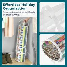 2X Wrapping Paper Storage Bag Gift Wrap Storage Bags Decorative Papers Organizer - A - View 5