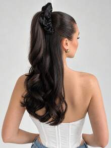 Wrinkled, Slightly Curled, Half-Up High Ponytail Wig For Women, High Crown, Fountain-Like Long Braid, Fluffy Fake Ponytail - Multicolor - View 1
