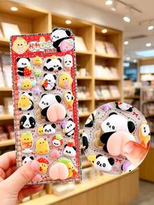 3D Puffy Panda Stickers Cute Waterproof Decals For Kids Handmade Reward Scrapbook Phone Tablet Decor - Multicolor - View 10