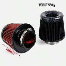 Black K&N 3inch 76mm Super Power Air Filter High Flow Performance Intake Cleaner - A - View 5