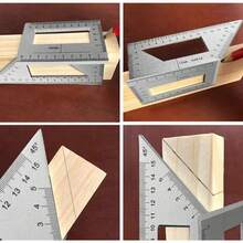 45 90 Degree Angle Ruler Multifunctional Aluminum Alloy Marking Gauge Accurate Square Design Marking Gauge Carpenter Tool - Silver - View 6