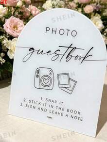 1pc Bohemian Arch Acrylic Wedding Photo Guest Book Album Picture Frame, For Wedding, Party, Event, Table Decor, 7.87x9.45 Inch - Arch - View 3