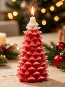 1pc Creative Christmas Tree Shaped Scented Candle, Christmas Decoration, Holiday Decor Gift, Suitable As Christmas Gift For Family And Friends - Multiple Styles - View 5