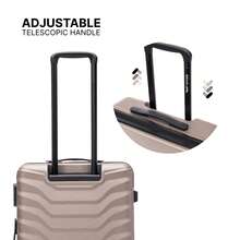 W WINGS Travel Luggage Set 4 Pcs | Vanity Case, Cabin, Medium And Large Suitcases With Spinner Wheels And Telescopic Handle - Beige - View 6