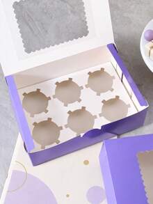 2/4/8PCS Foldable Paper Gift Boxes, Minimalist Solid Purple Rectangular Design With Tuck-In Lids, For Gift Packing & Party Favor Presentation, Birthday, Wedding, Anniversary & Halloween, Gift Packaging, Party Supplies - Multicolor - View 4