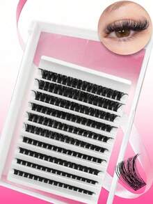 Blandade fransförlängningar för självapplicering, blandade längder, böjda kluster, voluminösa och lockiga, anpassningsbara, personliga fransförlängningar, lämpliga för daglig makeup eller festbruk - D - Visa 7