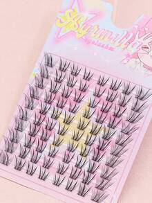 Ayrmilla 80 Clusters Natural Fox Eye Individual False Eyelashes, Wispy Flared Segmented Lash Clusters, Soft Lightweight DIY Eyelash Extensions For Fox Eye Makeup Look, Reusable Individual Lashes For Beginners - C - View 2