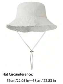 Frayed Brim Bucket Hat With Letter Label, Fashion Versatile Lightweight Bucket Hat (Random NA&AN Letters) - Multicolor - View 23