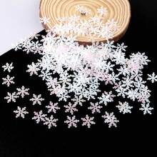 300pcs Random Color Snowflake Shaped Confetti, Table Decor, Party Supplies, Christmas Decorations, Winter Decorations, Suitable For Christmas, Halloween - View 5